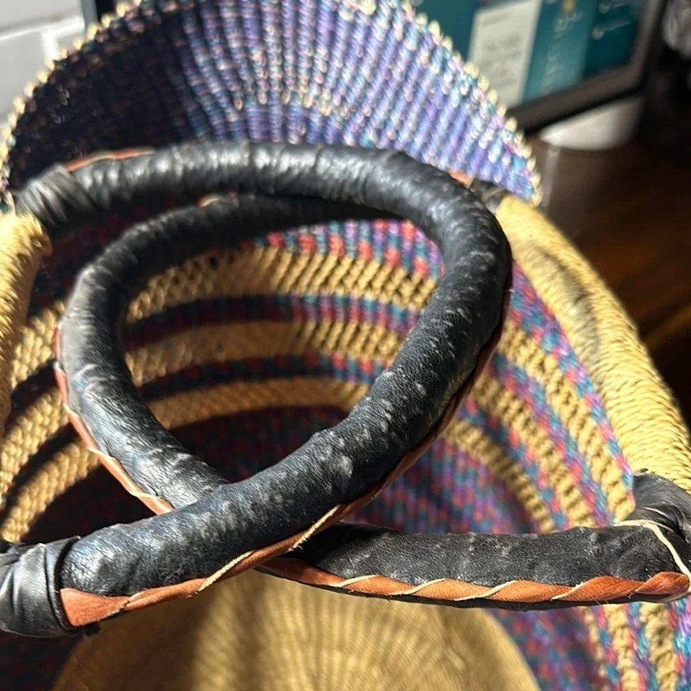 Large Colorful Handwoven Tote Bag from Africa